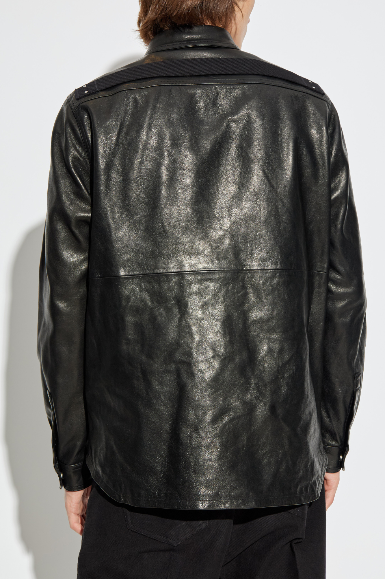 Rick Owens Leather jacket with pockets | Men's | Vitkac
